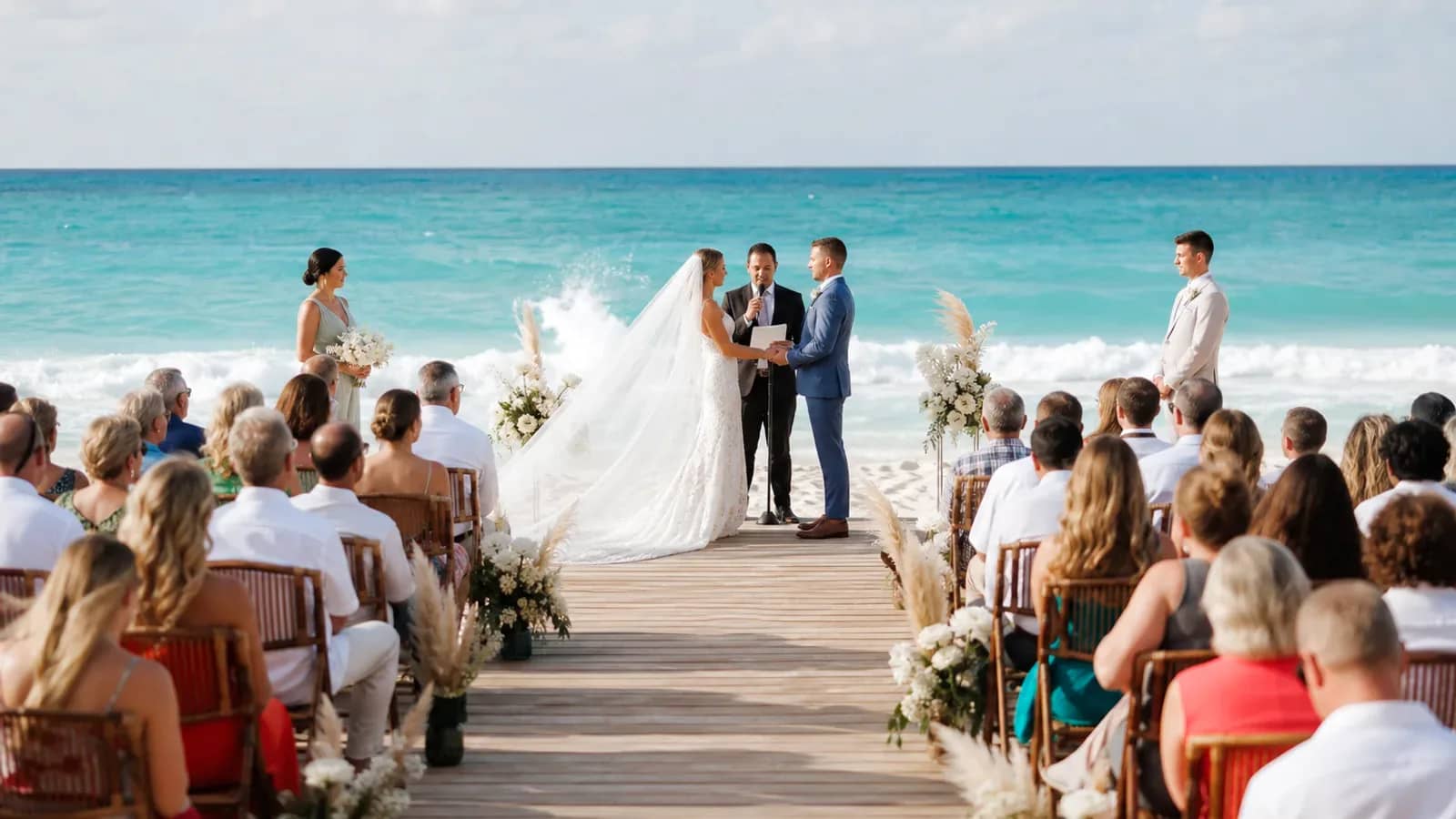 A Cap Cana luxury marina and resort lawn wedding, shown as an AI-generated visual reference.